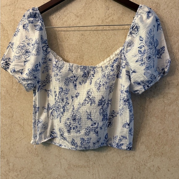 Love Tree 2 Piece Off Shoulder Balloon Skirt Floral Set - Picture 5 of 16